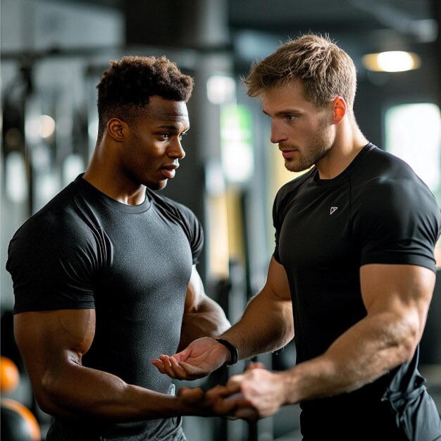 Team exchanging feedback